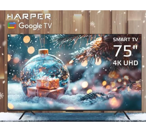 HARPER 75U770TS UHD 4K SMART TV Google Безрамочный