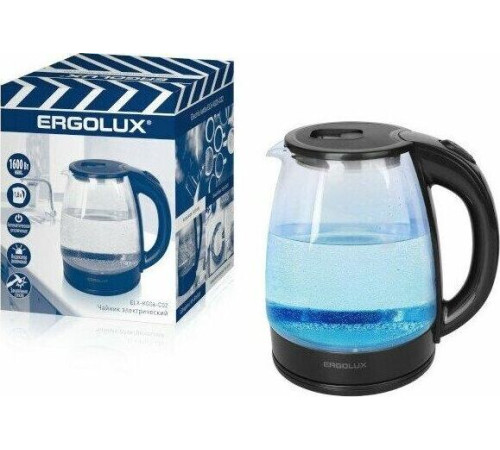 ERGOLUX ELX-KG06-C02 стеклянный черный, 1.8л.