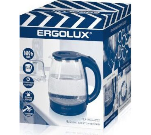 ERGOLUX ELX-KG06-C02 стеклянный черный, 1.8л.