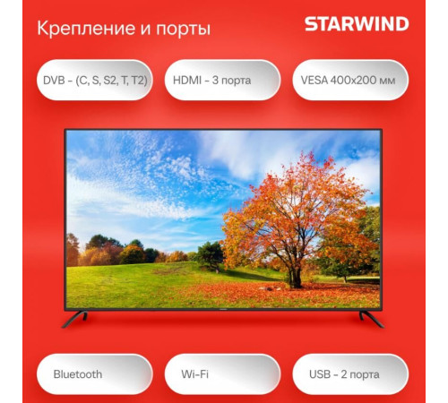 STARWIND SW-LED65UG402 4K UHD SMART TV Яндекс Безрамочный
