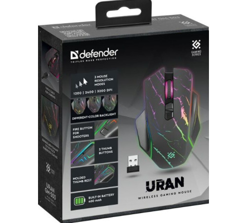 DEFENDER (52503) Uran GM-503 черный