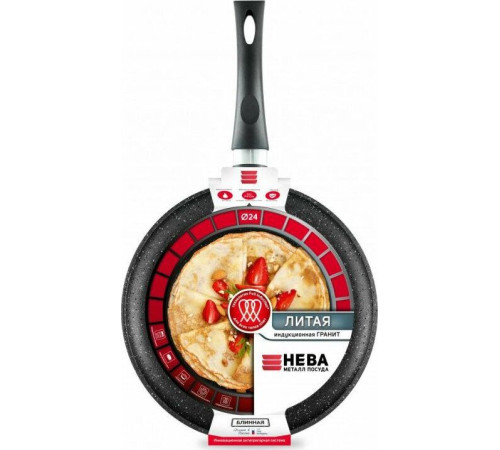 НЕВА МЕТАЛЛ ПОСУДА L186224i блинная а/пр литая 24см индукция Гранит 550000527