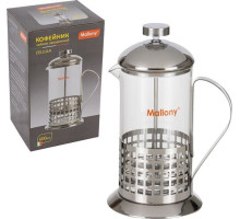 MALLONY Чайник/кофейник (кофе-пресс) CELLULA, 600 мл, из жаропр стекла, в корпусе из нерж стали, B511-600ML (950138)