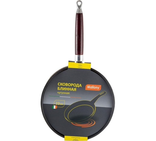 MALLONY Сковорода блинная чугунная PCIF-22, диам — 22 см, промасл. Покрытие (985028)
