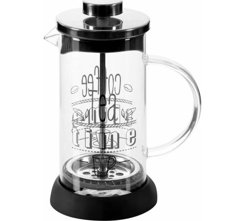 MALLONY Чайник/кофейник (кофе-пресс) MOMENTO 350 мл из боросиликатного стекла с надписью на корпусе (007530)