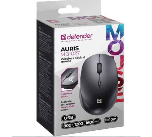 DEFENDER (52027) Auris MB-027 черный