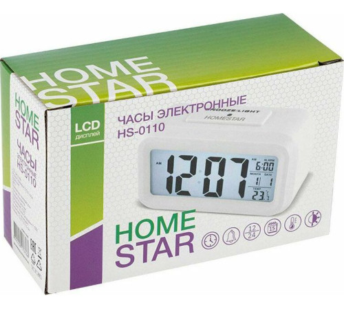 HOMESTAR Часы электронные HOMESTAR HS-0110 белые 104307