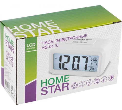 HOMESTAR Часы электронные HOMESTAR HS-0110 белые 104307