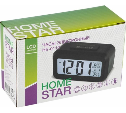 HOMESTAR Часы электронные HOMESTAR HS-0110 черные 104305