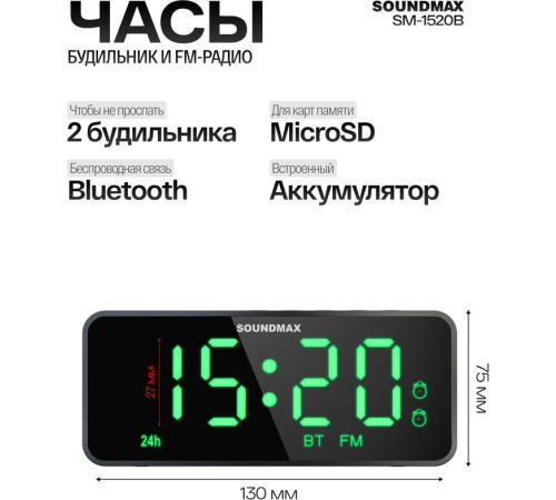 SOUNDMAX SM-1520B черный \зеленый