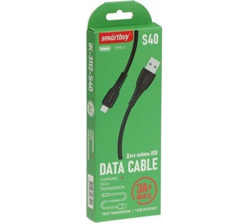 SMARTBUY (iK-3112-S40b) S40 Type C черный. 1 м