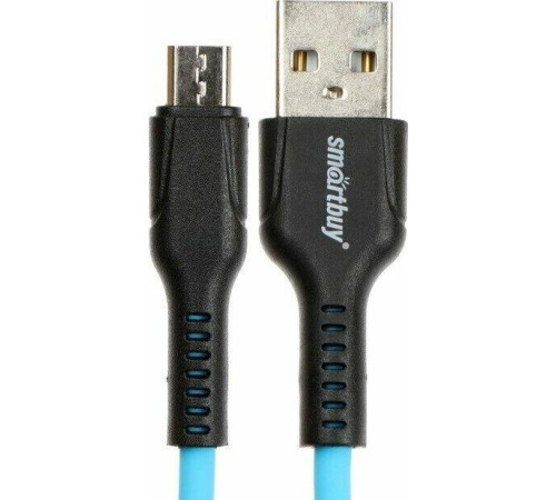 SMARTBUY (iK-12-S21bb) S21 MicroUSB синий, 2.4 А, сил., 1 м