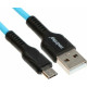 SMARTBUY (iK-12-S21bb) S21 MicroUSB синий, 2.4 А, сил., 1 м