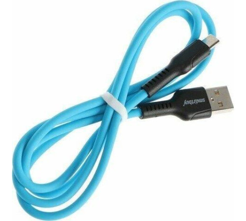 SMARTBUY (iK-12-S21bb) S21 MicroUSB синий, 2.4 А, сил., 1 м