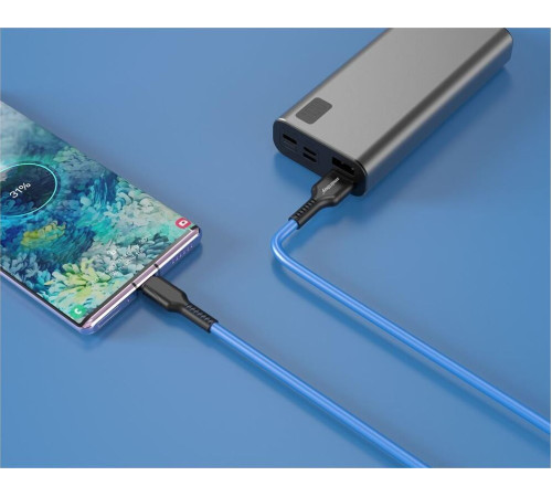 SMARTBUY (iK-12-S21bb) S21 MicroUSB синий, 2.4 А, сил., 1 м