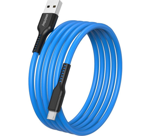 SMARTBUY (iK-12-S21bb) S21 MicroUSB синий, 2.4 А, сил., 1 м