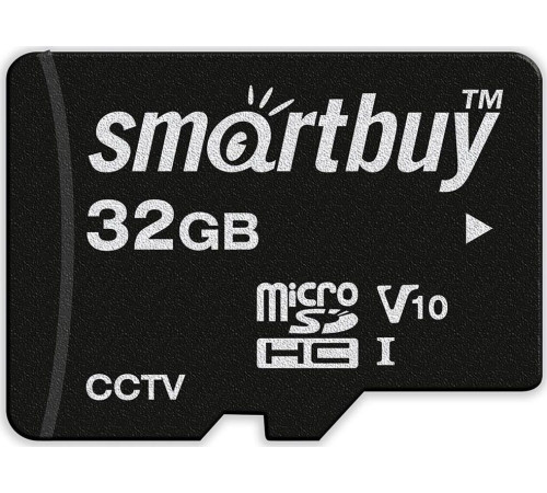 SMARTBUY (SB32GBSDCCTV) micro SDHC 032GB cl10 U1 V10 + адаптер