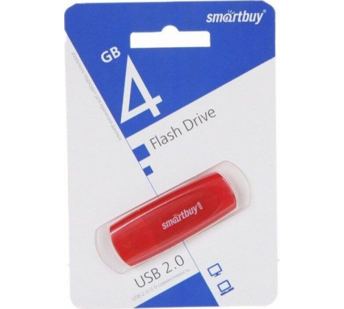 SMARTBUY (SB004GB2SCR) UFD 2.0 004GB Scout Red красный