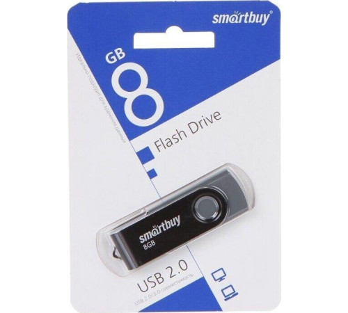 SMARTBUY (SB008GB2TWK) UFD 2.0 008GB Twist Black черный