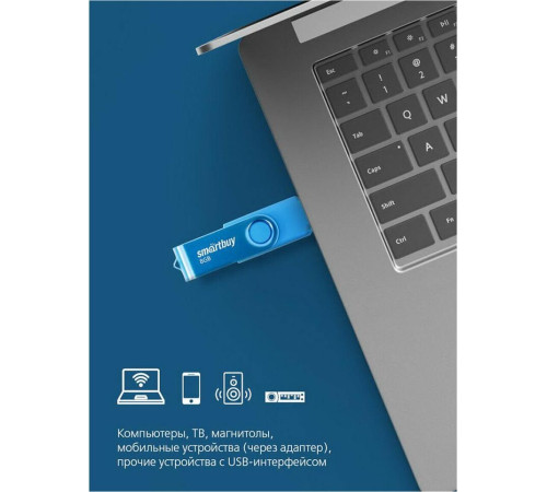 SMARTBUY (SB008GB2TWB) UFD 2.0 008GB Twist Blue синий
