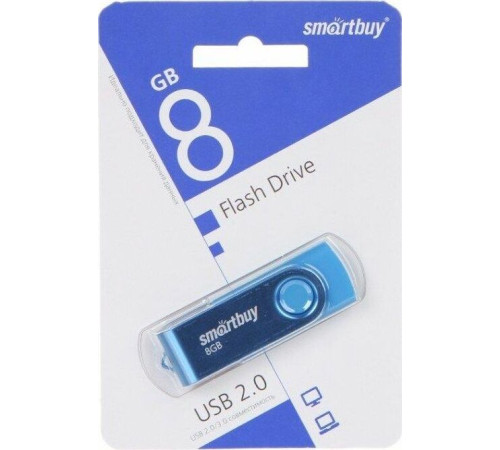SMARTBUY (SB008GB2TWB) UFD 2.0 008GB Twist Blue синий