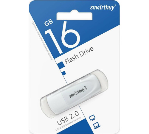 SMARTBUY (SB016GB2SCW) UFD 2.0 016GB Scout White белый