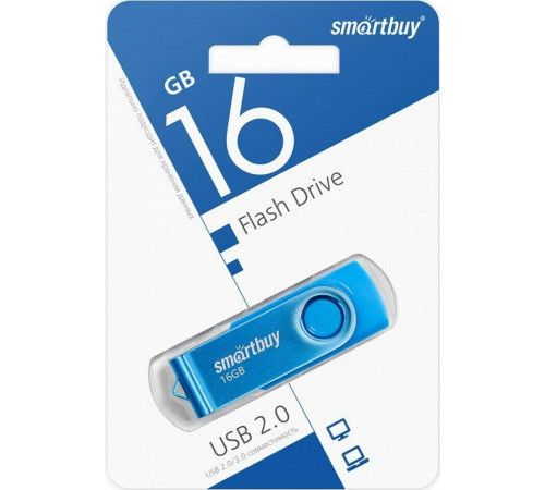 SMARTBUY (SB016GB2TWB) UFD 2.0 016GB Twist Blue синий