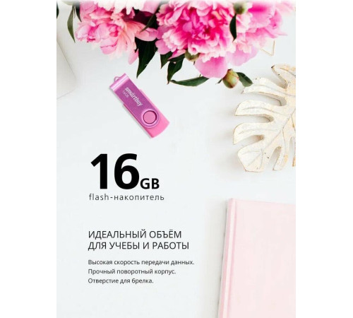 SMARTBUY (SB016GB2TWP) UFD 2.0 016GB Twist Pink розовый