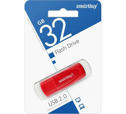 SMARTBUY (SB032GB2SCR) UFD 2.0 032GB Scout Red красный