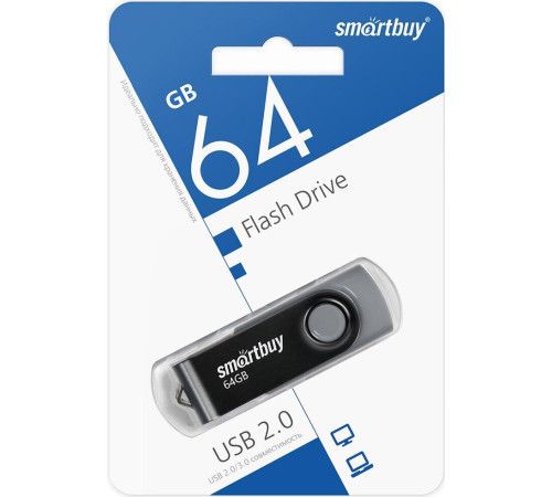 SMARTBUY (SB032GB2TWK) UFD 2.0 032GB Twist Black черный