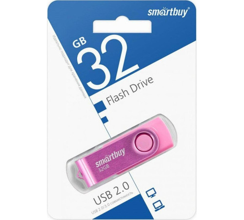 SMARTBUY (SB032GB2TWP) UFD 2.0 032GB Twist Pink розовый