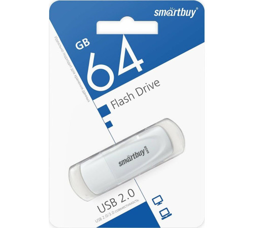 SMARTBUY (SB064GB2SCW) UFD 2.0 064GB Scout White белый