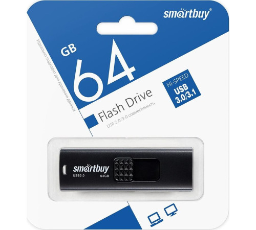 SMARTBUY (SB064GB3FSK) UFD 3.0/3.1 064GB Fashion Black черный
