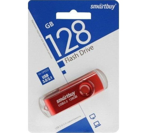 SMARTBUY (SB128GB3TWR) UFD 3.0/3.1 128GB Twist Red красный