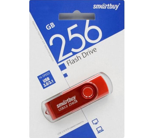 SMARTBUY (SB256GB3TWR) UFD 3.0/3.1 256GB Twist Red красный