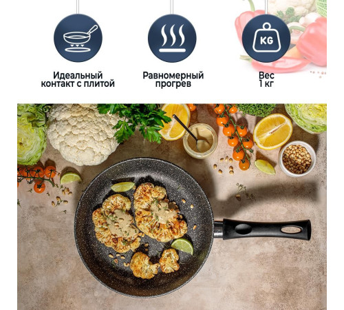 НЕВА МЕТАЛЛ ПОСУДА L18124i а/пр литая 24см индукция Гранит 550000519