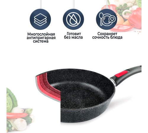 НЕВА МЕТАЛЛ ПОСУДА L18026i а/пр литая 26см съемн/руч индукция Гранит 550000525