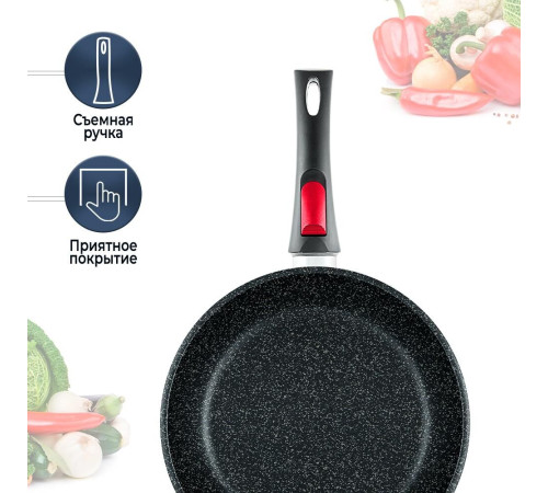 НЕВА МЕТАЛЛ ПОСУДА L18026i а/пр литая 26см съемн/руч индукция Гранит 550000525