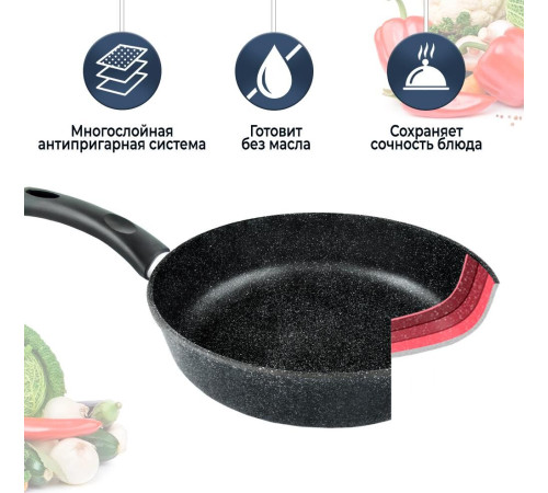 НЕВА МЕТАЛЛ ПОСУДА L18128i а/пр литая 28см индукция Гранит 550000521