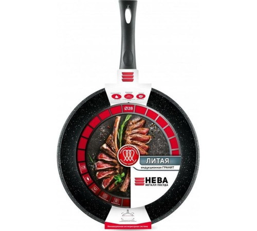 НЕВА МЕТАЛЛ ПОСУДА L18128i а/пр литая 28см индукция Гранит 550000521