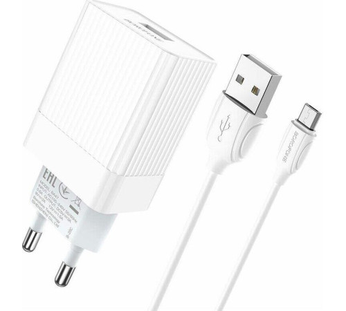 BOROFONE (6931474728296) BA47A Mighty 1USB QC3.0 белый