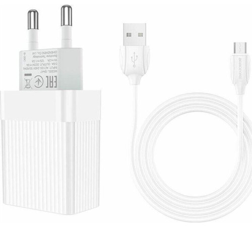 BOROFONE (6931474728296) BA47A Mighty 1USB QC3.0 белый