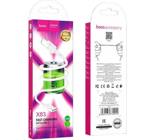 HOCO (6931474770912) X83 Type-C (m) 1.0m - белый