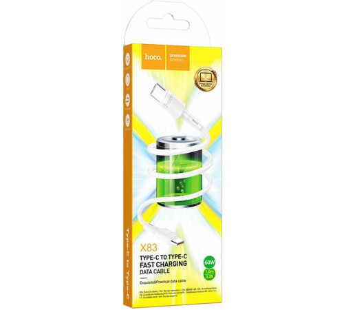 HOCO (6931474770936) X83 Type-C (m) - Type-C (m) 1.0m - белый