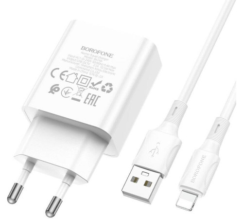 СЗУ BOROFONE (6974443388640) BA74A Aspirer 1USB белый