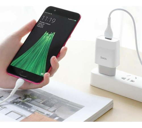 HOCO (6931474712899) СЗУ HOCO C72A Glorious single port charger (белый)