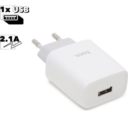 HOCO (6931474712899) СЗУ HOCO C72A Glorious single port charger (белый)