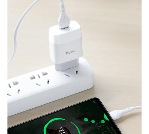 HOCO (6931474712899) СЗУ HOCO C72A Glorious single port charger (белый)