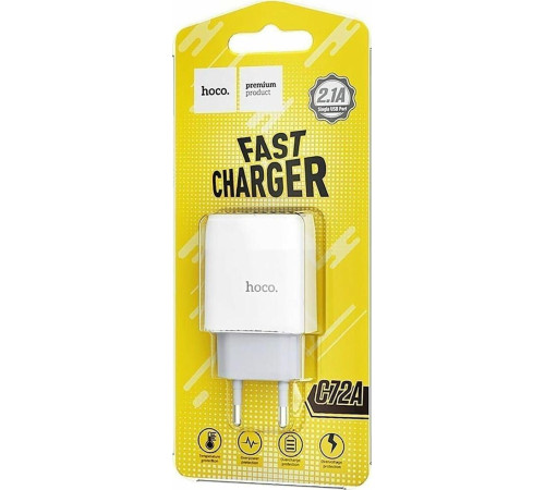 HOCO (6931474712899) СЗУ HOCO C72A Glorious single port charger (белый)