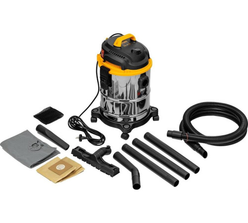 DENZEL SVC15, 1200 Вт, бак 15 л, шланг 2 м 28201